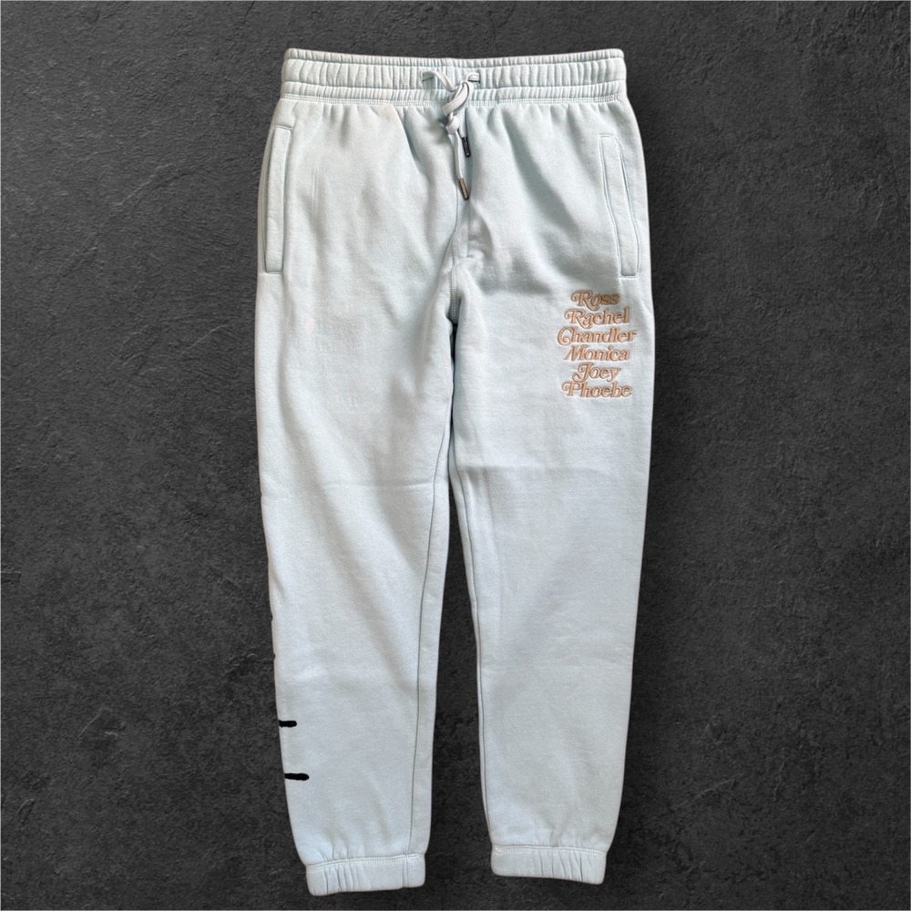 Friends TV Show Shoe Palace Light Blue Sweatpants‎ Mens Medium Ross Rachel